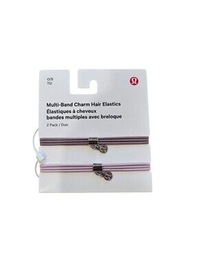 Lululemon Multi-Band Charm Hair Elastics -2 Pack Lavender & Mauve